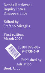 Cover of Donda Retrieved: Inquiry Into a Disappearance